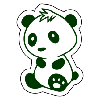 Baby Panda Sticker (Dark Green)